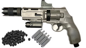 *HSA EXCLUSIVE* T4E HDR / TR50 MINI-TERMINATOR!  POWERFUL CUSTOM HOME DEFENSE W/ MUZZLE FLASH SIMULATOR - UP TO 550-630+fps 22-24+JOULES VERSION REVOLVER .50 Cal. - PACKAGE!