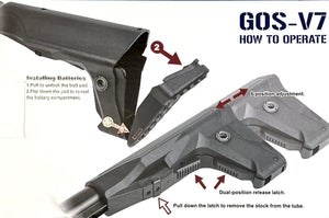 G&G GOS-V7 Collapsible Stock for M4/16 Airsoft AEG Rifles - Black