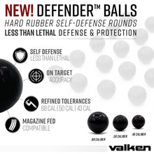 Load image into Gallery viewer, Valken Defender .68 Caliber 3.5g Hard Rubber Balls - 25ct
