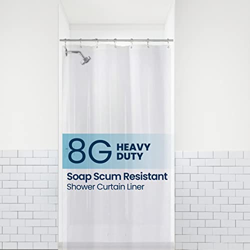 LiBa Bathroom Shower Curtain Liner - Waterproof Plastic Shower Curtain Premium PEVA Non-Toxic Shower Liner with Rust Proof Grommets Clear 8G Heavy Duty Bathroom Accessories 36x72