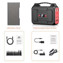 Load image into Gallery viewer, Apowking 146Wh Portable Power Bank with AC Outlet &amp; 40W Foldable Solar Panel, Portable Laptop Charger 110V/100W with USB &amp; DC Output for Camping, Home Emergency, Traveling, RV Trip
