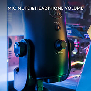 Blue Yeti USB Microphone for PC, Mac, Gaming, Recording, Streaming, Podcasting, Studio and Computer Condenser Mic with Blue VO!CE effects, 4 Pickup Patterns, Plug and Play – Blackout