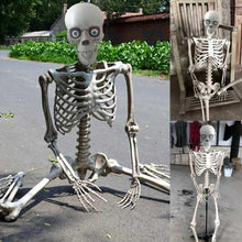 Load image into Gallery viewer, Halloween Animated Hanging Skeleton Ghost Halloween Decorations Outdoor, Halloween Posable Skeleton Life Size, Scary Hanging Ghost Pendant for Halloween Party Supplies Haunted House Decor
